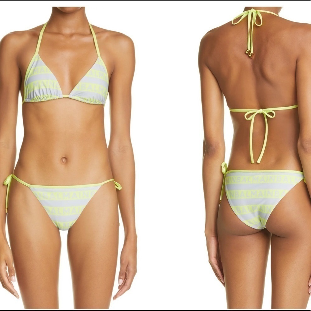 Balmain Logo Triangle 2-Piece Bikini Set